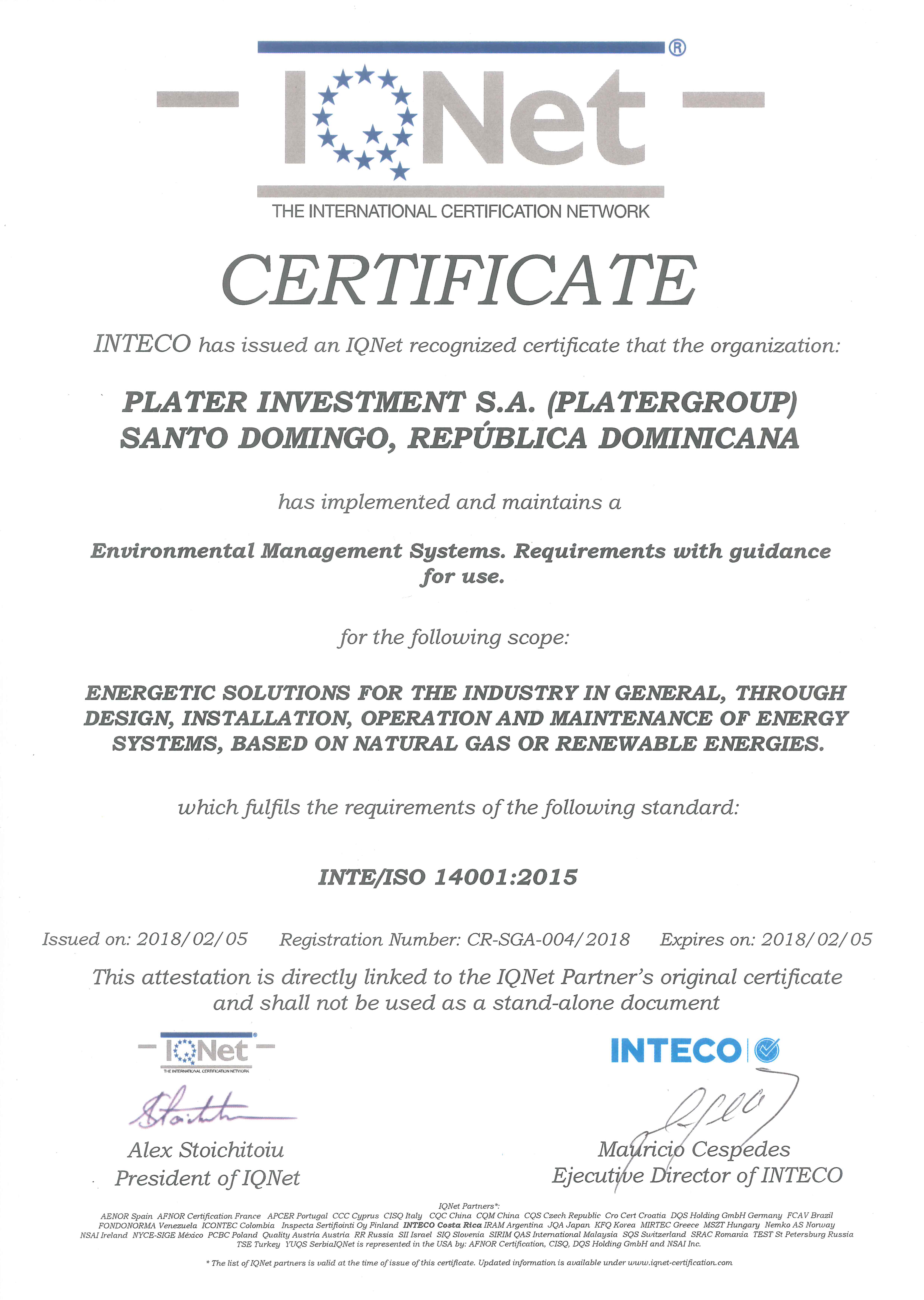 ISO 14001-2015 IQnet